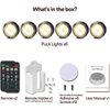 Onumii LED Puck Lights Battery Operated LED Under Cabinet Lighting Wireless Stick on Tap Lights with Remote Controll Color Changing Timer Function for Cabinets, Shelves, Closets - 6Pack Black