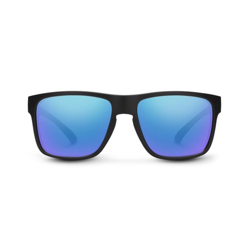 Suncloud Rambler - Polarized Sunglasses - for Men & Women - Matte Black + Polarized Blue Mirror Lenses