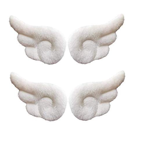 HLLMX Hair Clip - 2 Pairs Angel Wings, White, Fabric, for Girls' Hair Decorating, Party, Cosplay Accessories