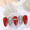 2630Pcs White Nail Rhinestones Crystal Clear Flatback Rhinestones Round Beads K9 Glass Gems Stones Nail Art Diamonds Jewels Multi Shapes Nail Charms for Nail DIY Face Eye Mackup Clothes Shoes Jewelry