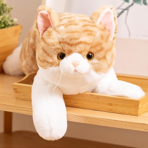 SNOWOLF Cat Stuffed Animals Plush Toy, 20" Realistic Orange Cat Plushie Kawaii Toys Soft Ginger Cat Kitten Doll Gift for Boys Girls Birthday Christmas