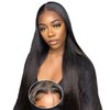 MARRYU Straight Lace Front Wigs Human Hair 180% Density Wear and Go Glueless Wigs Human Hair Pre Plucked Pre Cut 100% Human Hair Upgraded No Glue 6x4 Hd Lace & Cap for Comfortable Wear 22 Inch
