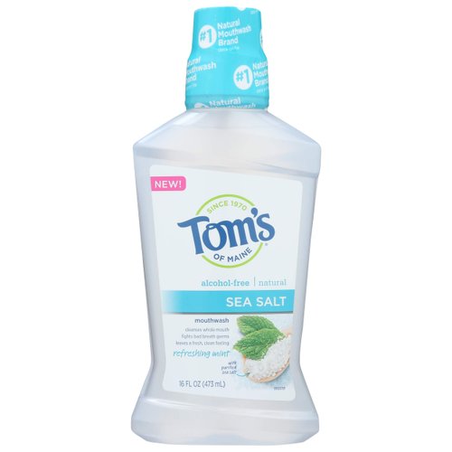 Tom's of Maine, Alcohol Free Sea Salt Natural Mouthwash - Refreshing Mint, 16 Ounce