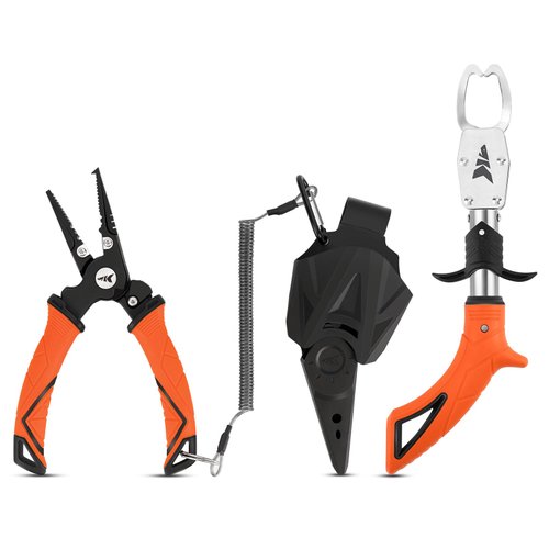KastKing Paradox 7.5" Fishing Pliers and 11" Fish Lip Gripper - Corrosion-Resistant Fishing Gear with Ergonomic and Spring-Loaded Handles, Fishing Tools Set with Line Cutter and Hook Remover