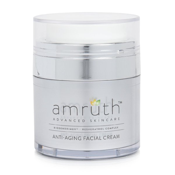 Amruth Resveratrol Daily Anti-Aging Facial Cream, Lightweight Anti-Aging Cream, Firms and Nourishes Skin, Smooths Appearance of Fine Lines and Wrinkles, 1oz Jar with Pump