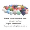 Alenybeby 50pcs 14mm Silicone Polyhedron Pearl Beads for Pen Silicone Icosahedron Beads for Keychain Mom Woman Lanyards Making DIY Craft Jewelry Beading Accessory