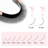 NATUHANA Sandwich Clover W Shape Eyelashes Extension Triple-Core 3D Premade Fans 0.07mm D Curl 9-15mm Mixed Tray Lash Extensions Blooming Flower Eyelash 12 Rows/Case (S3D black;0.07 D, 9-15 MIX)