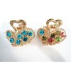 Generic Jeweled antique gold hair claw clip with crystals (Primary color: Pink), 1 Count (Pack of 1)