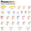 PicassoTiles 115 Piece Building Blocks Set Kids STEM Toy Construction Engineering Sensory Toys Kit Block Children Early Education Playset with FREE IdeaBook, Clickable Ratchet Age 3+ Boys Girls PTN115