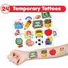 Cherisnowy 48 Back to school 24PCS Back to school Temporary Tattoos Sticker 24PCS Slap Bracelets Perfect for Themed Birthday Party Favors Baby Showers or Classroom Rewards Ideal Decor and Gifts