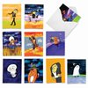 The Best Card Company - 10 Halloween Note Cards Assorted (4 x 5.12 Inch) - Fun and Spooky Kids Cards, Boxed Set - Halloween Whimsy M4181HWG-B1x10