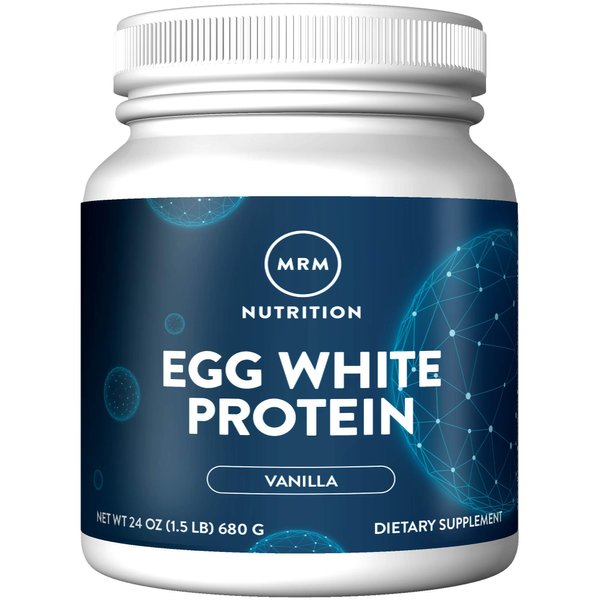 MRM Nutrition Egg White Protein | Vanilla Flavored | 23g Fat-Free Protein | with Digestive enzymes | Highest Biological Value | Clinically Tested | 20 Servings