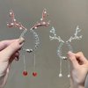 mdgfge Christmas Hair Clips Deer Horns Ears Hairclips Pearl Antler Tassel Hairpin Barrettes Xmas Headpiece for Women Girls Christmas Winter Family Party Favors New Year Gift (2Pcs)