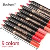 Boobeen Matte Lip Crayon Lipstik Pencil Velvety Creamy Matte Lip Liner Full Coverage High Pigment Waterproof Long Lasting Lipstick for Women, Matte Lip Color with Smooth (#09)