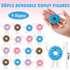Hungdao 24 Pcs Bendable Donut Figures 4 Inch Bendable Toys Donut Party Favors Stretchy Donut Toys Stress Relief Fidget Toys for Boys Girls Birthday Gifts Goodie Bag Stuffers Pinata Fillers