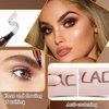 Microblading Eyebrow Pencil,Waterproof Smudge-proof Brow Pencil for Women,Long Lasting Highly Pigmented Eyeliner Pencil & Eyebrow Pen Makeup Kit with Dual-ended Eyebrow Brush and 24 Eyebrow Stencils