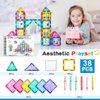 Magnetic Tiles DIY Window Arts and Craft Kit Kids Games Montessori Toys Toddler Kids, Magnet Building Blocks Set for Preschool Learning Classroom STEM Sensory Toys Gift for 3+ Year Old Boys and Girls