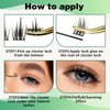 Lash Clusters 96pcs Individual Lashes D Curl 12mm Eyelash Clusters KEYYOU Volume Wispy Lash Extension Soft&Comfortable Easy DIY at Home(Y15,D-12mm)
