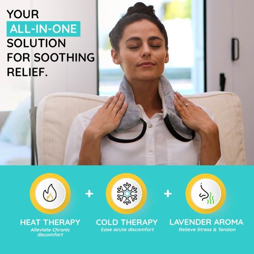 Versatile Microwavable Heating Pads for Neck Pain Relief, Back Pain, and Shoulder Pain Relief - Microwave Heating Pad for Cramps and Muscle Relief, Hot and Cold Reusable Pad - 1 Pack - Lavender Scent