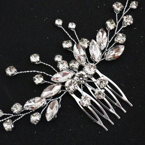 Brihasory Rhinestone Bridal Hair Comb Wedding Hair Accessories for Women Handmade Headpieces for Brides Elegant Party Prom Tiaras for Girls and Women Valentine's Day Bridesmaid Gifts