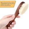 2 Pieces Barber Fade Brush Men Beard Brush Neck Duster Cleaning Brush Soft Beard Brush with Wooden Handle for Barber Hair Cutting Kits (Black, Red)