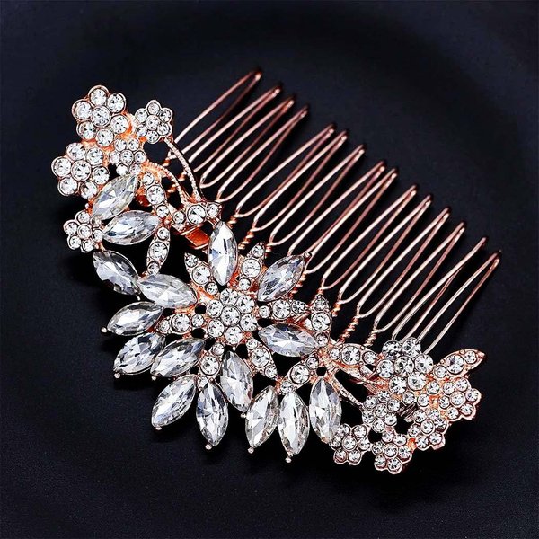 JONKY Rhinestone Wedding Hair Comb Crystal bride Hair Pieces Bridal Hair Accessories for Women (Style2)