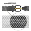 Belts.com Leather Covered Buckle Woven Elastic Stretch Belt, Black, (M(34-36")