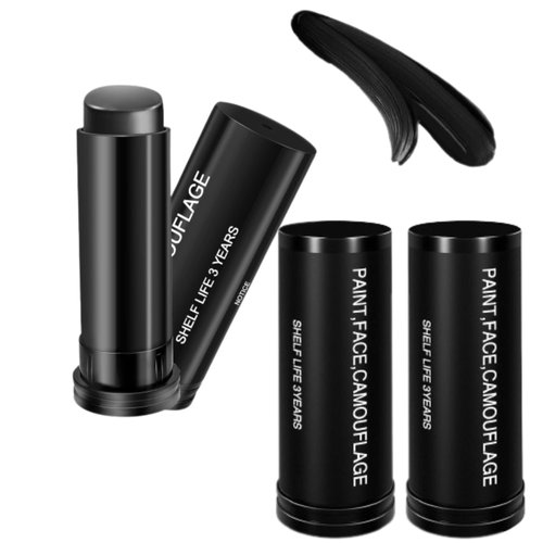 3PCS Eye Black Stick for Sports, Easy to Color Black Eyeblack Stick, Football Accessories, Sports Eye Black for Baseball Softball Lacrosse, Black Face Paint for Halloween Cosplay Clown Makeup