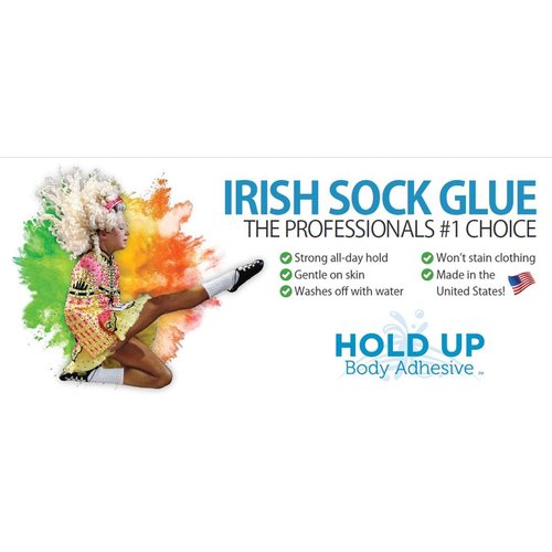 Hold Up Body Adhesive Premium - Body Glue for Dancers, Butt Glue for Dancers, Roll On Skin Adhesive for Compression Stockings, Sock Glue, Clothing, Costume, Fashion, Dance, 2 oz. Bottle - 2 Pack