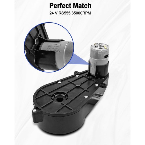 2Pcs 24V High-Speed Motor Gearbox RS555 35000RPM for Power Wheels Kid's Ride on Toys Car Motor, Upgrade 12V-20V 18V High Torque Motor for Kid's Electric Vehicle Replace Parts