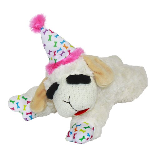 Multipet Lamb Chop with Birthday Hat Dog Toy