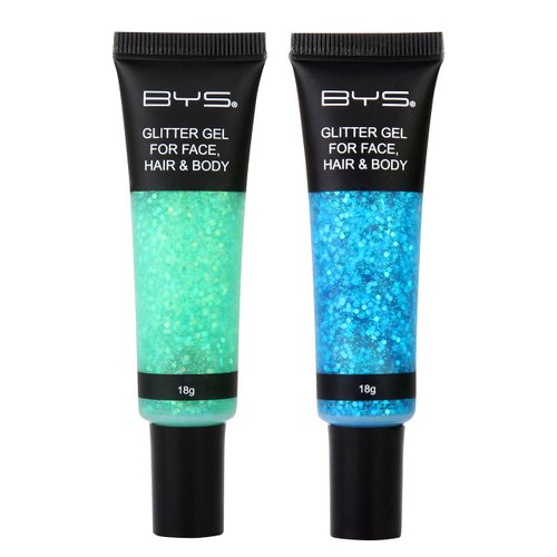 BYS Glitter Gel For Face, Hair and Body - 2 Pack, Unicorne Mane