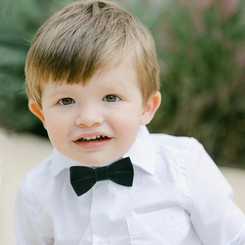 PACGOTH Bow Ties for Boys, Pre-Tied Kids Bow Ties, Velvet Bow Ties for Toddlers Solid Adjustable Child Bow Ties With Gift Box (Dark Green)