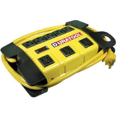 Duratool CL-127 Eight Outlet Power Strip w/Cord Management by Duratool