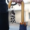 Suobstales Cow Print Chapstick Holder Keychain Neoprene Lip Balm Holder Black White Animal Print Lip Gloss Keychain Portable Chapstick Tubes Holder Pocket Keychain Bag Lipstick Case
