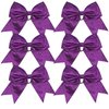 Cheerleader Bows Cheerleading 8 inch Sparkle Glitter Ponytail Holder Hair Tie School for High School College Girl Team Sports 6 Pcs … (Purple)
