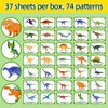 Reusable Dinosaur Cognition Flash Cards for Kids, 37PCS Cartoon Dinosaur Learning Flashcards Waterproof,Portable Double-Sided Educational Preschool Toddler Dinosaur Flash Card
