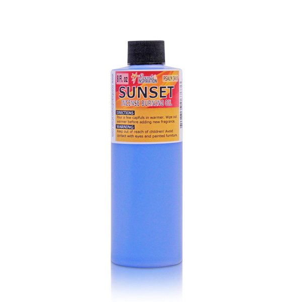 Scents & Inspiration Burning Fragrance Oil - Our Version of Sunset Incense Oil for Oil Warmers & Diffusers | Aromatherapy | Relaxation | Air Freshener for Home and Office 8 Fl. Oz
