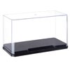 OLYCRAFT Clear Plastic Display Case 7x3.5x4 Inch Display Stand Box Self-Assembl Display Case with Black Base Dust Proof Protection Showcase for Collection Bricks Blocks Models