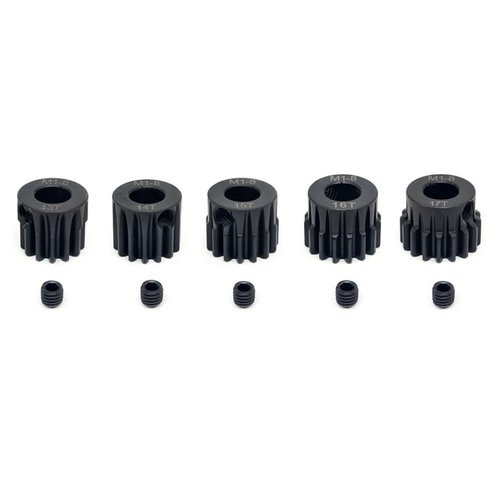 KingVal Replacement 5PCS M1 8mm 13T 14T 15T 16T 17T Steel Pinion Motor Gear Compatible with 1/5 RC Car Brushed Brushless Motor