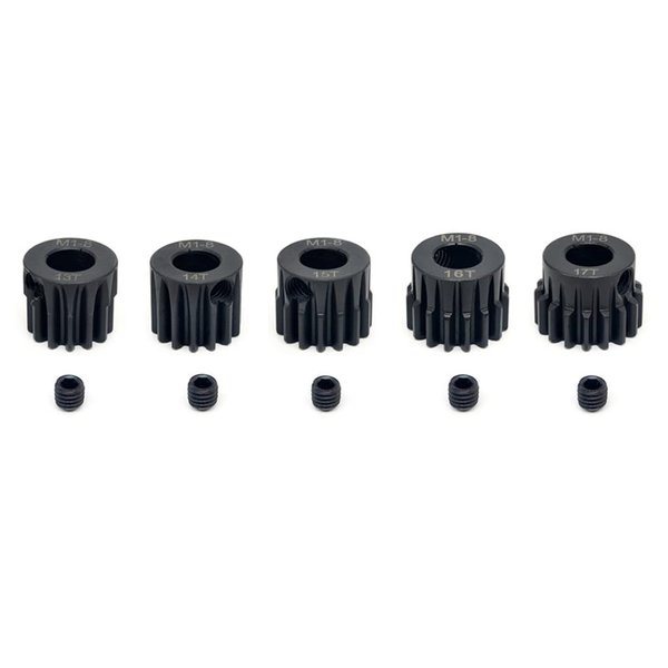 KingVal Replacement 5PCS M1 8mm 13T 14T 15T 16T 17T Steel Pinion Motor Gear Compatible with 1/5 RC Car Brushed Brushless Motor