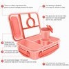 Amathley Bento box lunch box,lunch containers for Adults/Kids/Toddler,5 Compartments bento Lunch box with Sauce Vontainers,Microwave & Dishwasher & Freezer Safe,BPA Free(Pink)