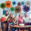 Outus Hanging Paper Fans Classroom Decorations Themed Ceiling Wall Garland for Birthday Wedding Baby Shower Classroom Bulletin Board Decor(9,Sports)