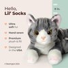 Bearington Lil' Socks Cat 8 In Stuffed Animals Stripped Cat Plush Toy - Stuffed Cats That Look Real - Plushies for Kids