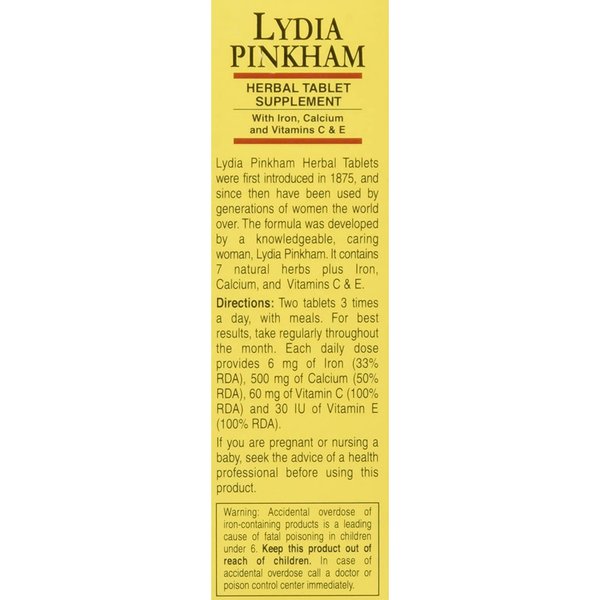 Lydia Pinkham Lydia E Pinkham Herbal Supplement - 72 Tablets (Pack of 6)