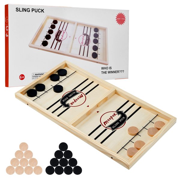 moopok Fast Sling Puck Game,Wooden Hockey Game,Super Foosball Table Game,Desktop Battle Winner Slingshot Game,Parent-Child Interaction Family Games Toys Gifts