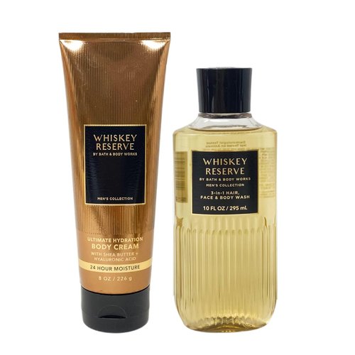 Generic Bath and Body Work Men's Collection Whiskey Reserve - Duo Gift Set - Body Cream and 3-in-1 Hair, Face & Body Wash