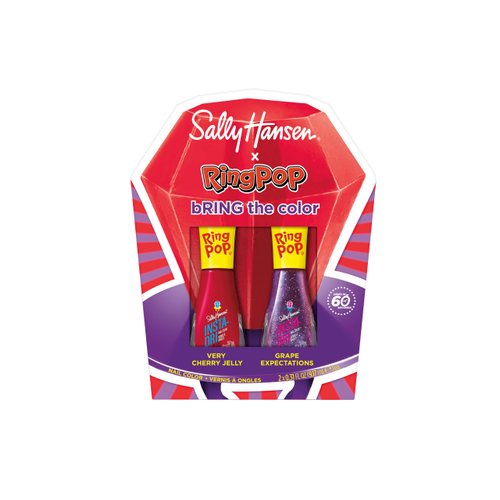 Sally Hansen Insta-Dri®, Ring Pop Nail Polish Duo, Quick Dry, Long Lasting, Streak-Free Shine, Red and Purple Nail Polishes