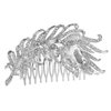 3.93 Inch Rhinestone Crystal Bridal Peacock Feather Hair Comb Couture Bridal Hair Comb Wedding Headpiece