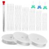 37Pcs Beading Needle Kits for Jewelry Making, Stainless Steel Big Eye Beading Needles, Beading Embroidery Needles with Threader and Bracelet Elastic String